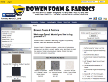 Tablet Screenshot of bowenfoamfabric.com